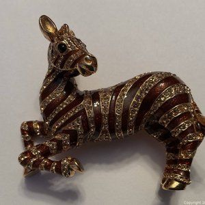 Ciner Swarovski Zebra Brooch (Marked)